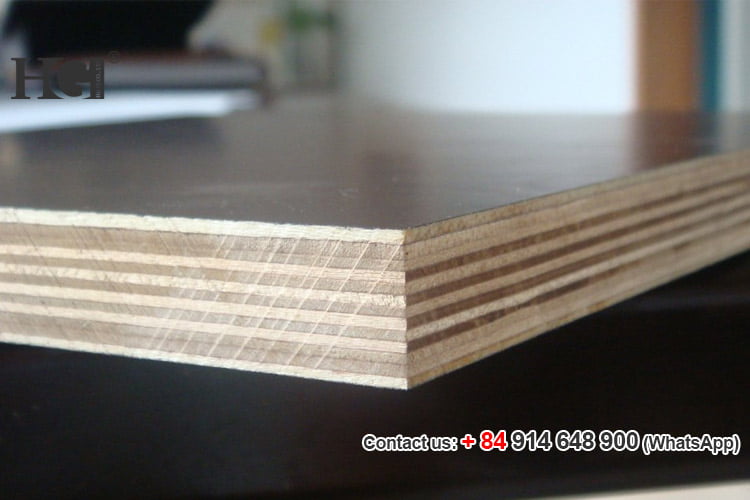 mặt cắt ván ép phủ phim 18mm